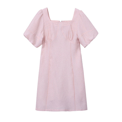Damen Mini-Kleid Puffärmel Strukturiert Norvielle