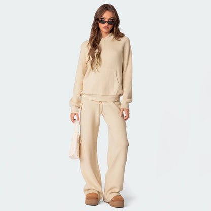 Damen Strickpullover Mit Kapuze Und Kängurutasche Norvielle