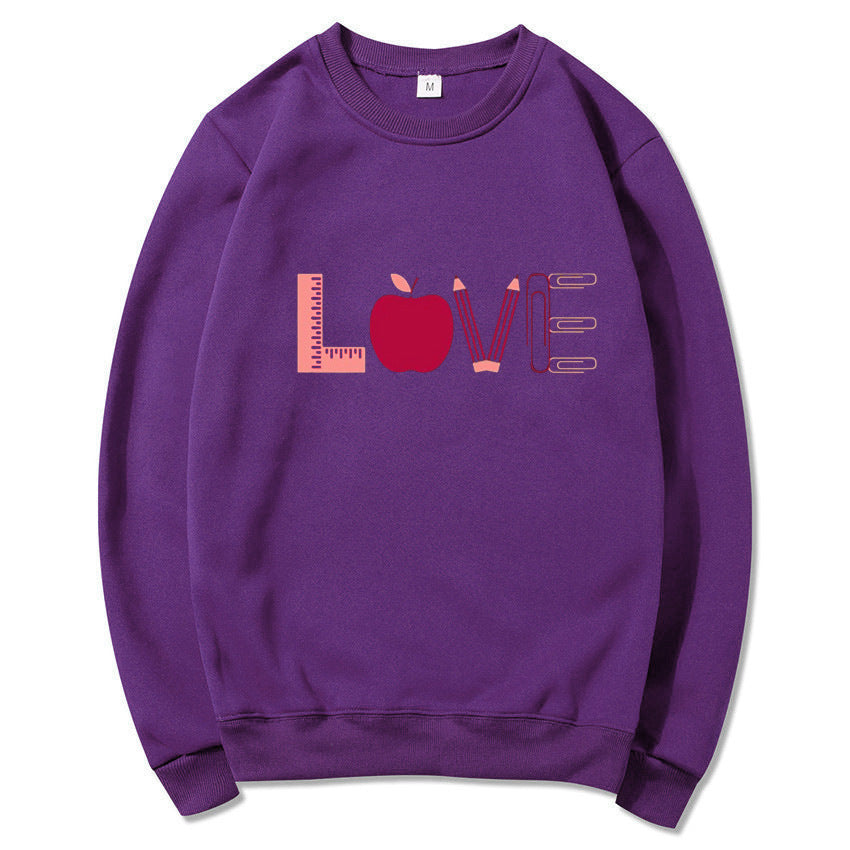 Damen Sweatshirt Kreatives Love-Motiv Norvielle