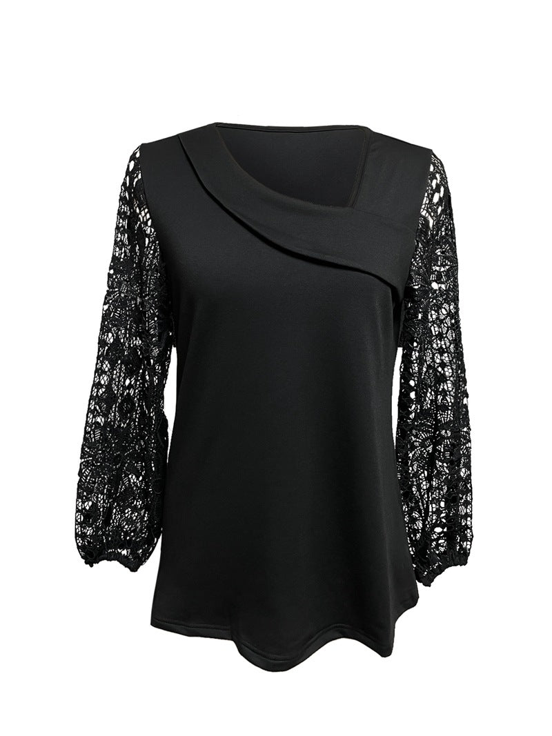 Damen Bluse Spitzeneinsätze Eleganter Schnitt Norvielle