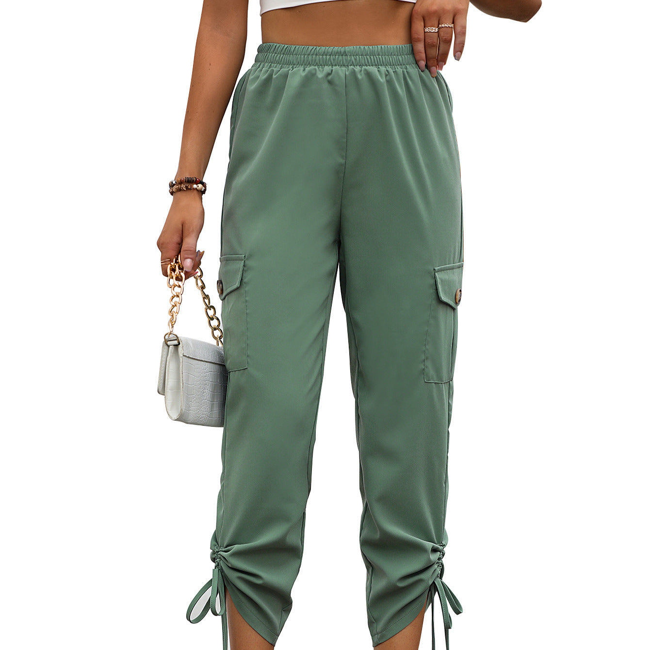 Damen Cargo-Hose Elastischer Bund Seitliche Schlitzen Norvielle