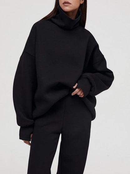 Damen Rollkragenpullover Oversized Kuschelfleece Norvielle