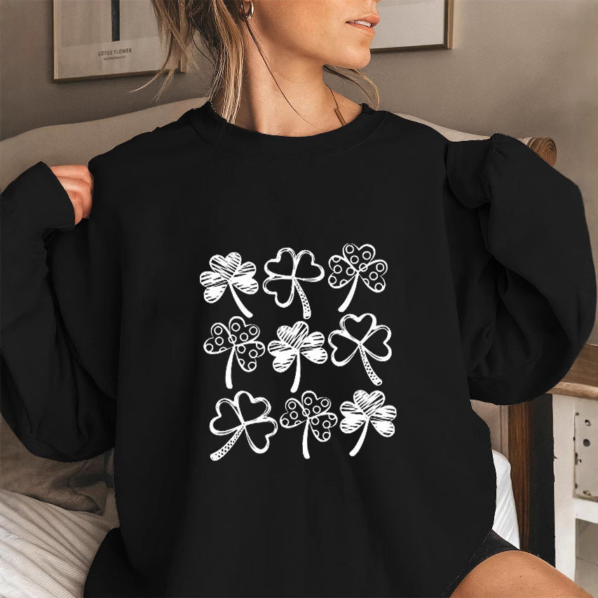Damen Sweatshirt Kleeblatt-Motiv Norvielle - Norvielle