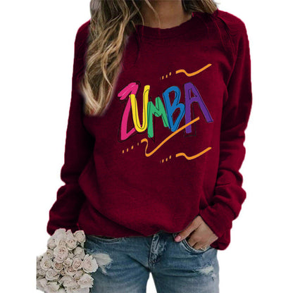 Damen Sweatshirt Modernes Zumba Design Lässig Grau