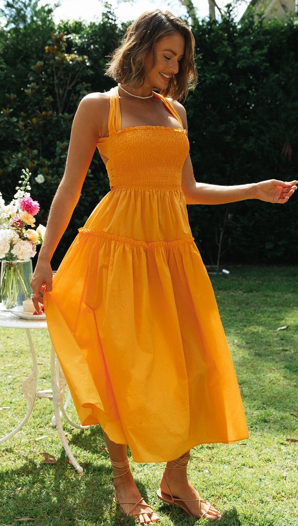 Damen Maxikleid Rückenausschnitt Schleifen Norvielle