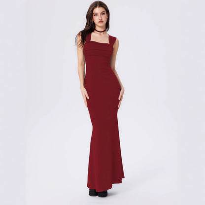 Damen Maxikleid Figurbetont Gerafftes Oberteil Norvielle