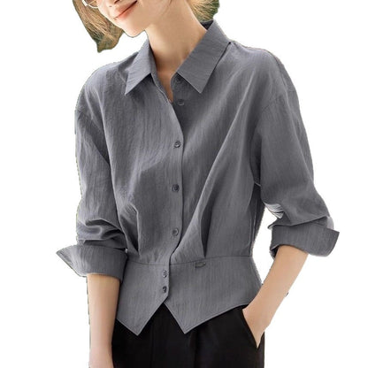 Damen Oversized Bluse mit Taillengürtel Elegantes Design