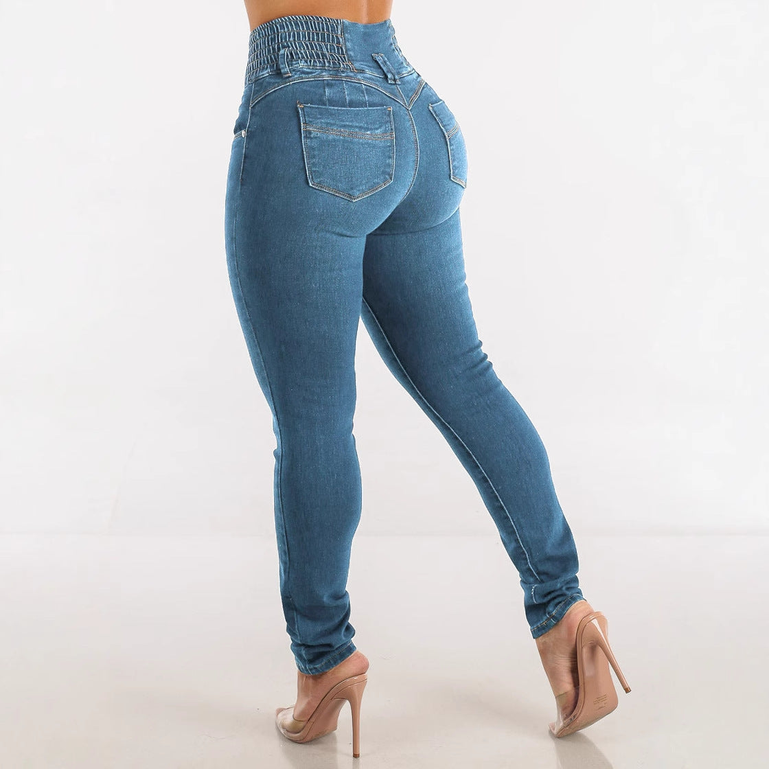 Damen Skinny Jeans Hochtaillierte Elastisch