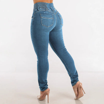 Damen Skinny Jeans Hochtaillierte Elastisch