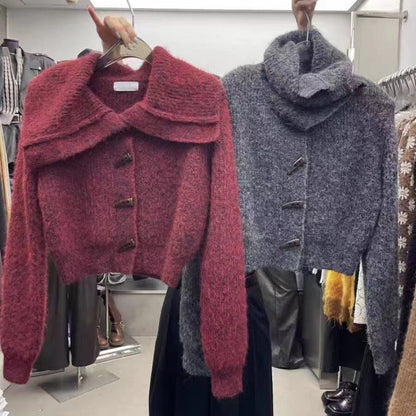 Damen Strickjacke mit Kragen und Drehverschluss Norvielle