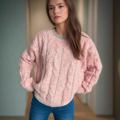 Damen Grobstrickpullover Lässig Struktur Norvielle