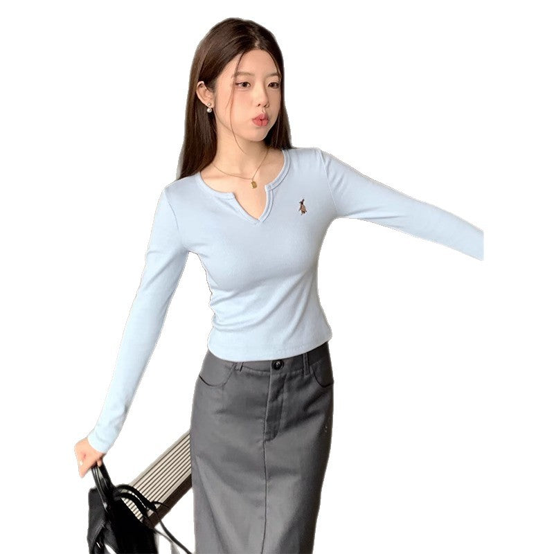 Damen Cropped Langarmshirt Norvielle