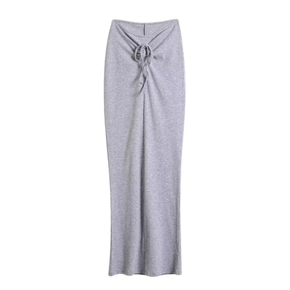 Damen Maxi-Rock Jersey Knoten-Design