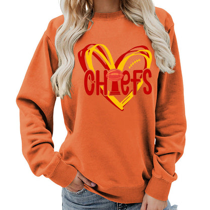 Damen Sweatshirt Herzmotiv Sportgrafiken Norvielle