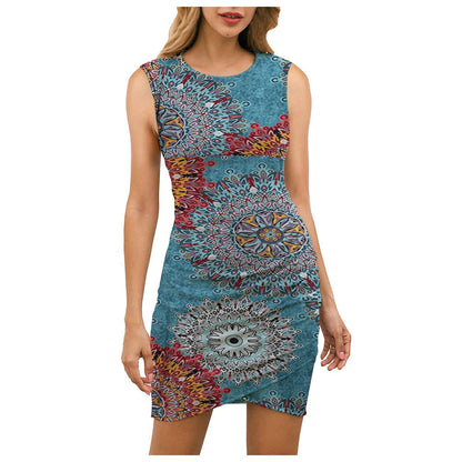 Damen Wickelkleid Florales Mandala-Design Tailliert Norvielle