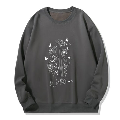 Damen Sweatshirt Floralmuster Kuschelig Weich Norvielle