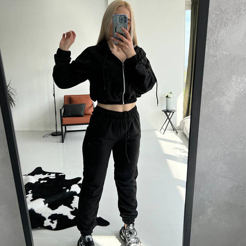 Damen Fleece-Pullover Set mit Jogginghose elastisch