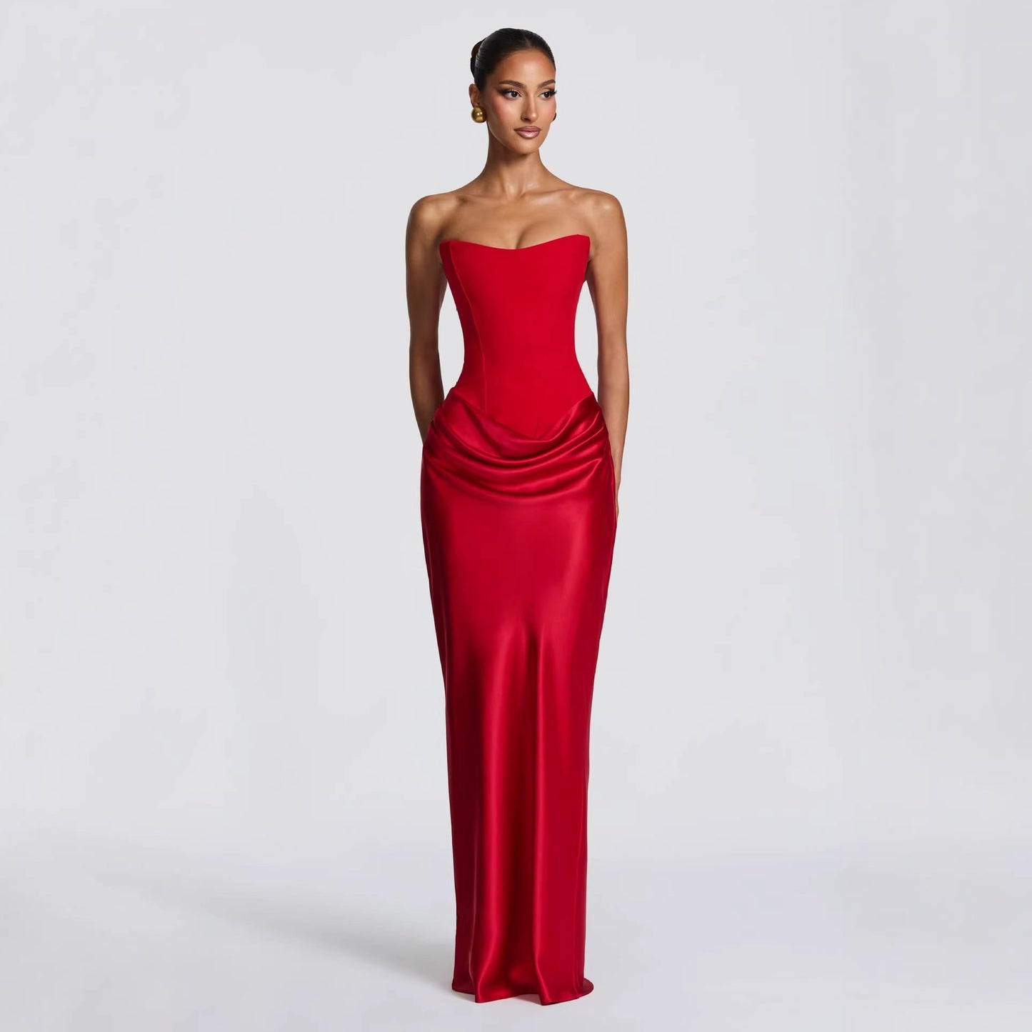 Damen Abendkleid Schulterfrei Elegant Schlitz Norvielle