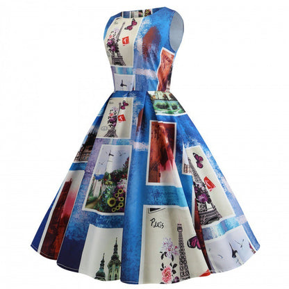 Damen A-Linien Kleid mit kunstvollem Motiv Norvielle