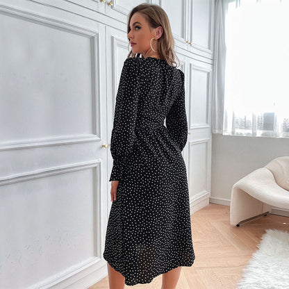 Damen Midi-Kleid Knopfleiste Volantärmel Norvielle