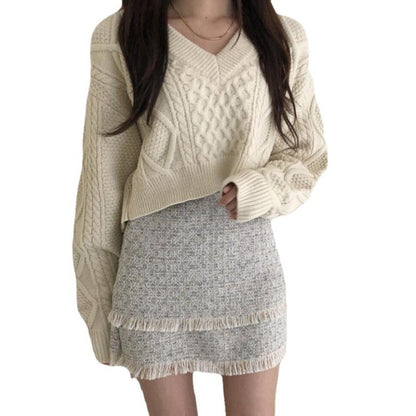 Damen Strickcardigan mit Gürtel und kreativem Design Norvielle