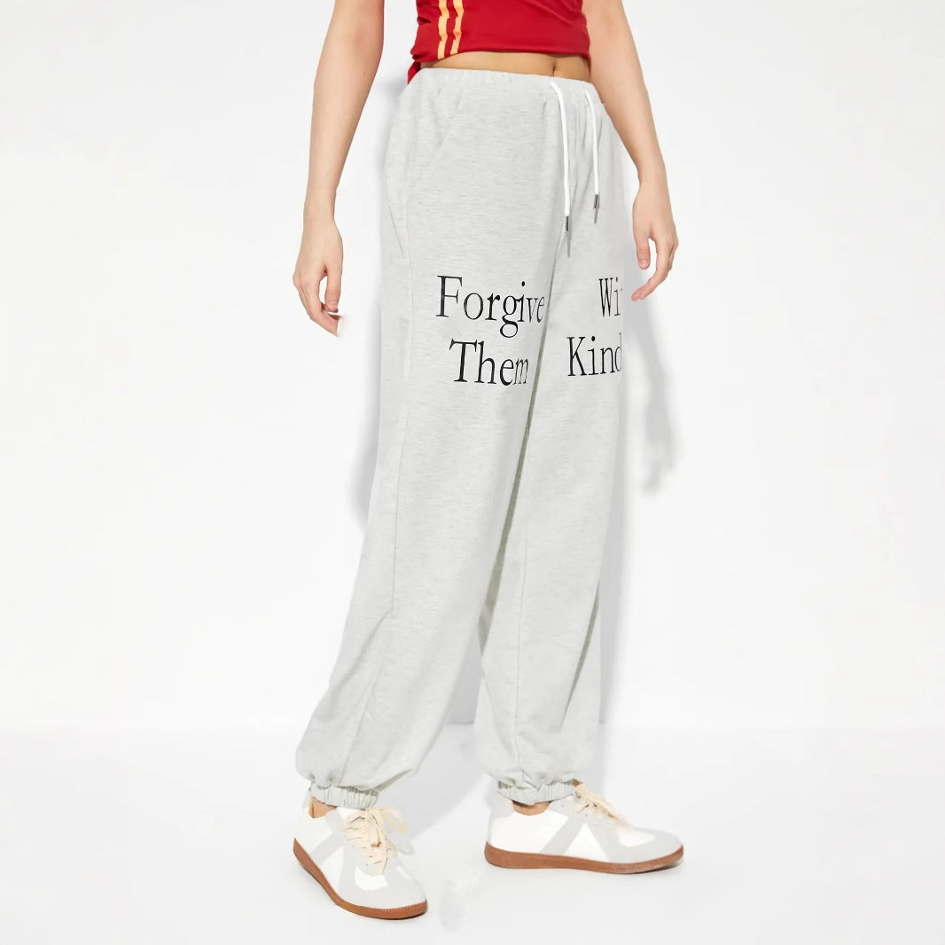 Damen Jogginghose Elastischer Bund Grafisches Print