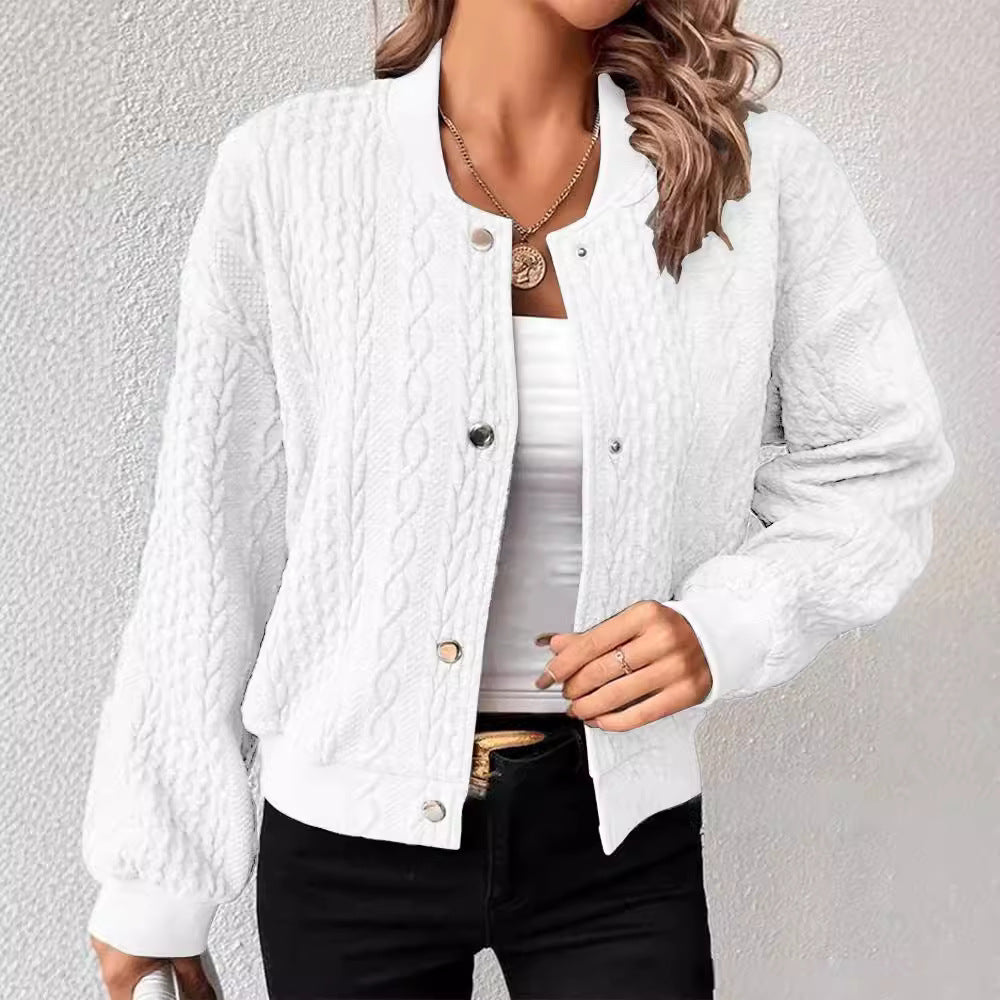 Damen Strickjacke Zopfmuster Strick Norvielle Beige