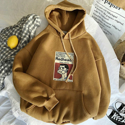 Damen Kapuzenpullover Retro-Motiv Norvielle
