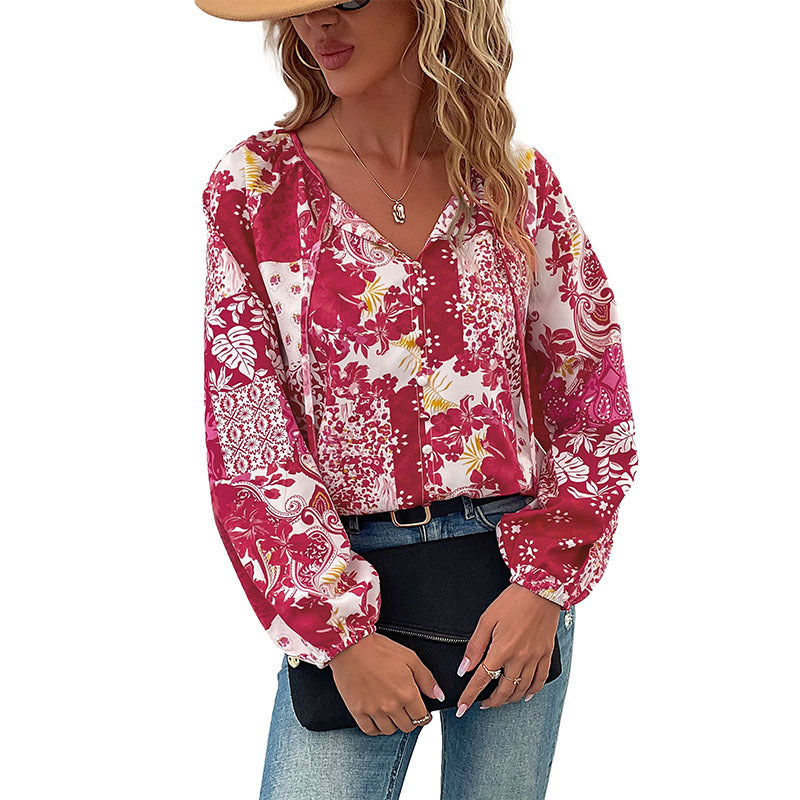 Damen Bluse mit floralem Muster Lässig