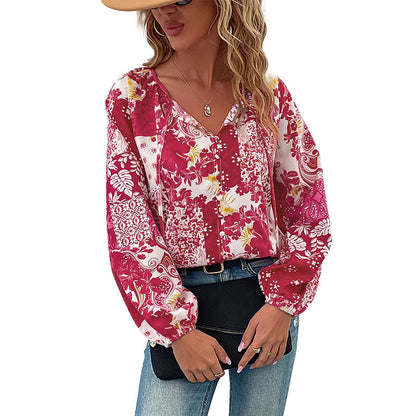 Damen Bluse mit floralem Muster Lässig