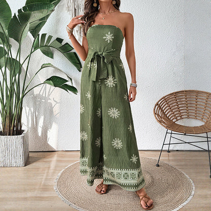 Damen Jumpsuit Taillengürtel Rüschen Norvielle