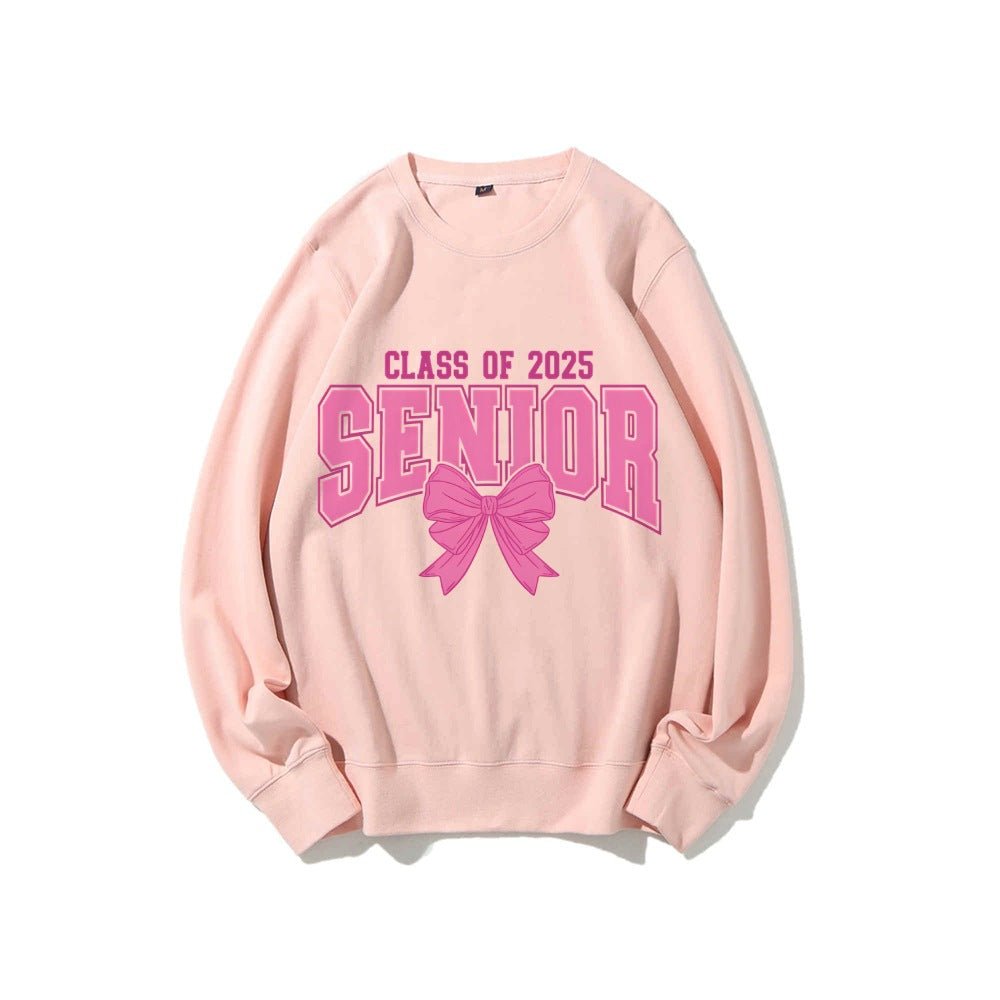 Damen Sweatshirt Abschlussjahr Schleifendesign Grau