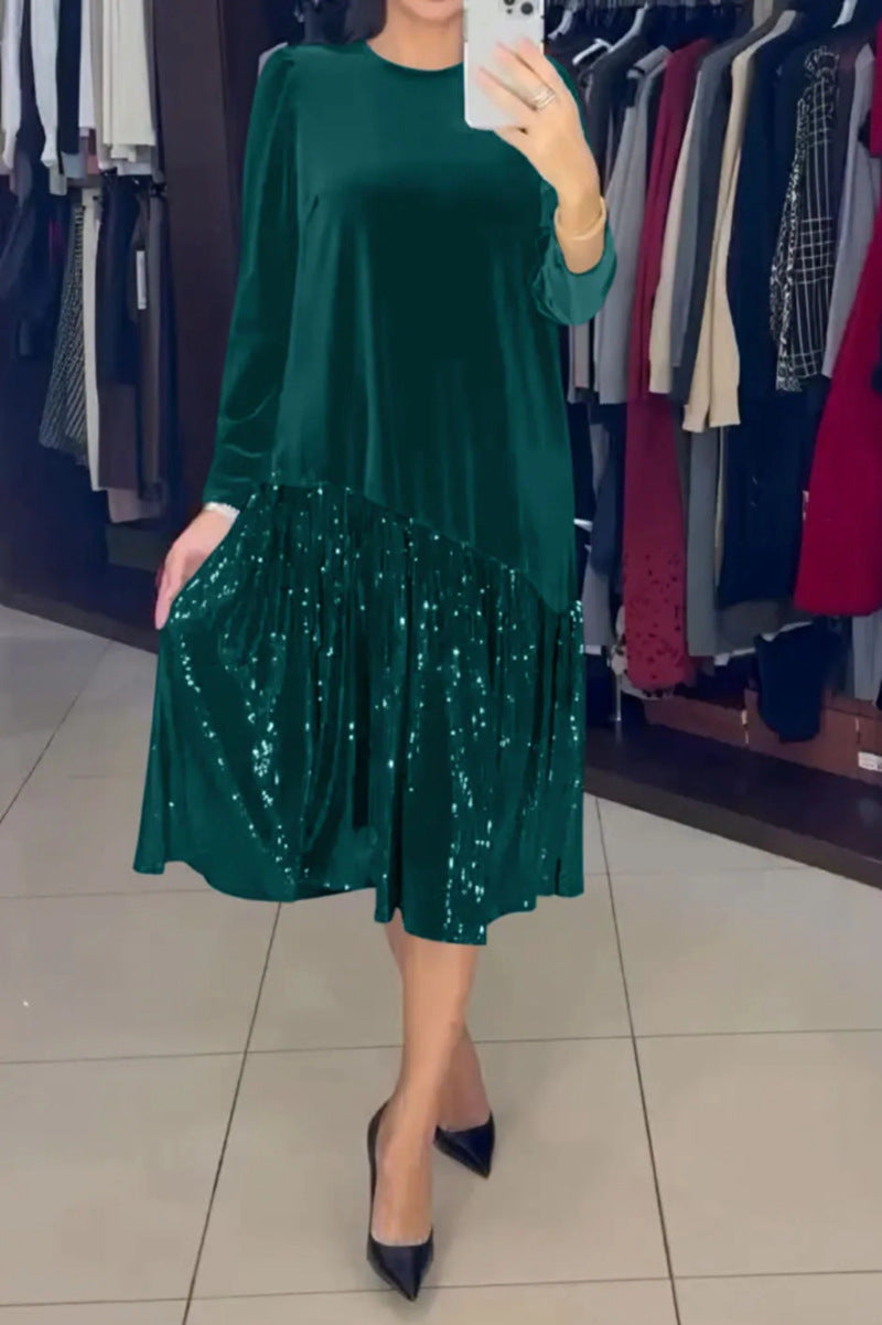 Damen Partykleid Funkelnder Rock Weiches Oberteil Norvielle