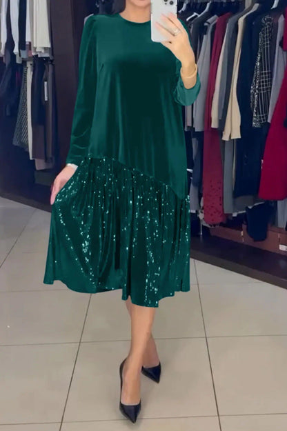 Damen Partykleid Funkelnder Rock Weiches Oberteil Norvielle