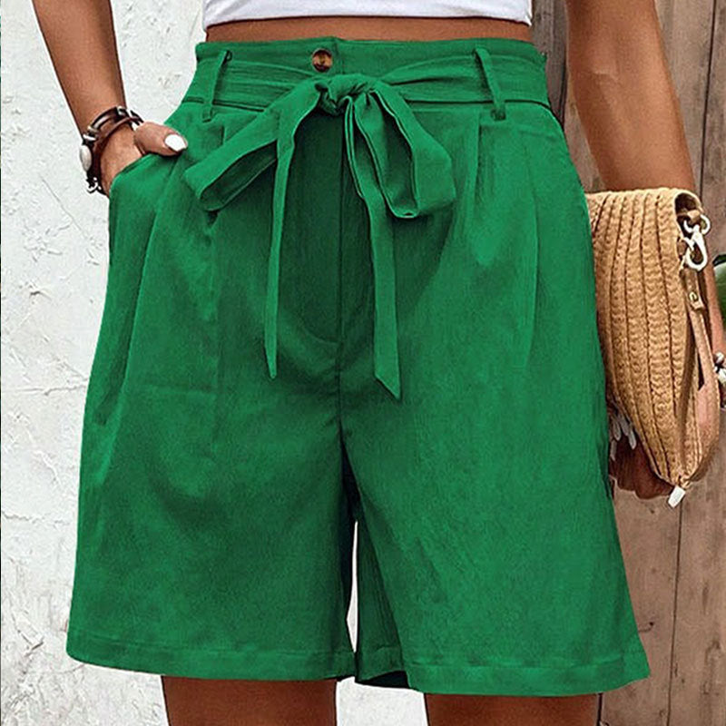Damen Chino Shorts mit Dekorationsgürtel Norvielle