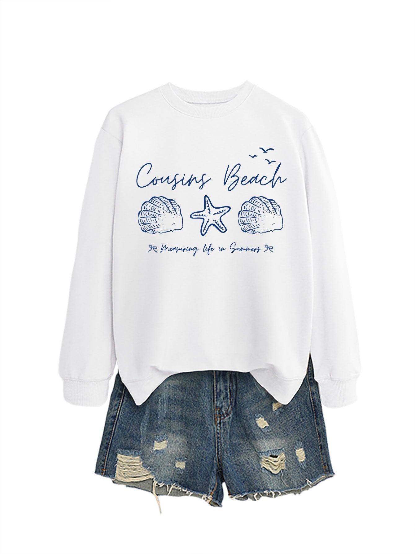 Damen Sweatshirt Maritimes Motiv Bequemer Schnitt Norvielle