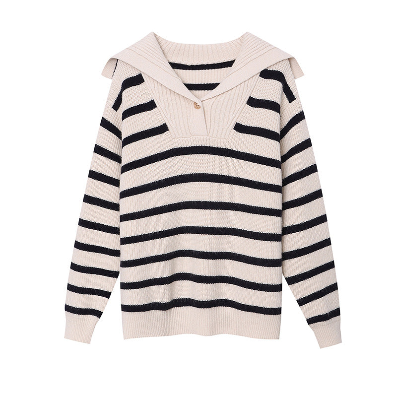 Damen Strickpullover Maritim Streifen Norvielle