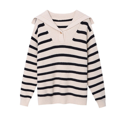Damen Strickpullover Maritim Streifen Norvielle