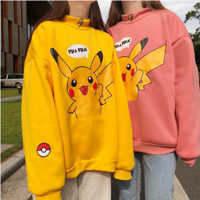 Damen Sweatshirt Pikachu Motiv Hochkragen - Norvielle