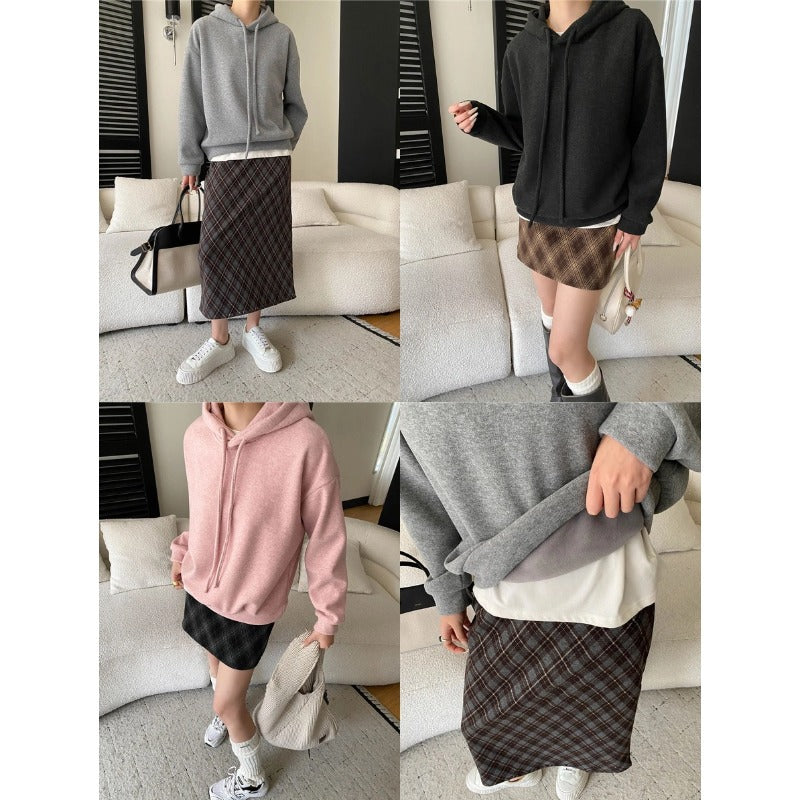Damen Hoodie Mit Kapuze Überschnittene Schultern Norvielle