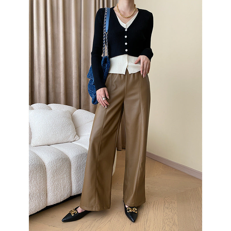 Damen Strickcardigan mit Knöpfen Elegantes Design Beige