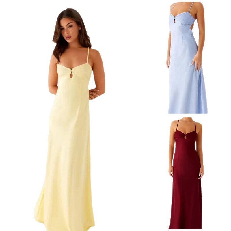 Damen Abendkleid Spaghettiträger Elegant Schlitz Norvielle