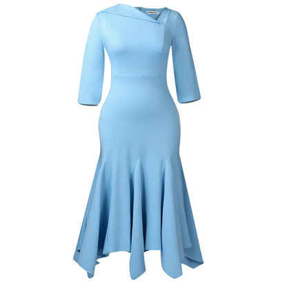 Damen Cocktailkleid Flügelärmel Norvielle Elegantes