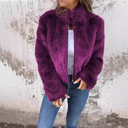 Damen Fleecejacke Hochkragen Kuschelig Norvielle