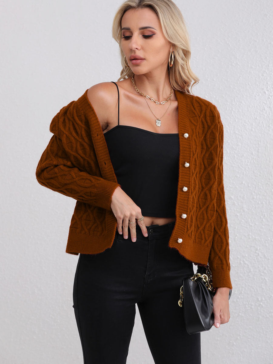 Damen Strickjacke Wabenmuster Norvielle