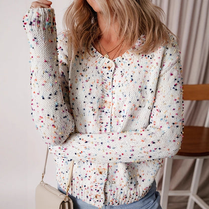 Damen Strickjacke Bunt Muster