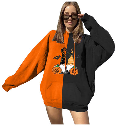 Damen Kapuzenpullover Halloween-Motiv Lässiger Schnitt