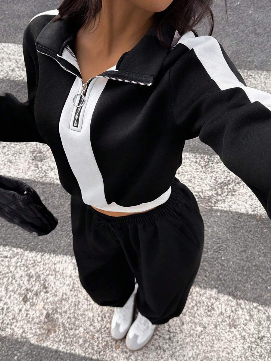 Damen Sportset Kurzreißverschluss Lässig Norvielle