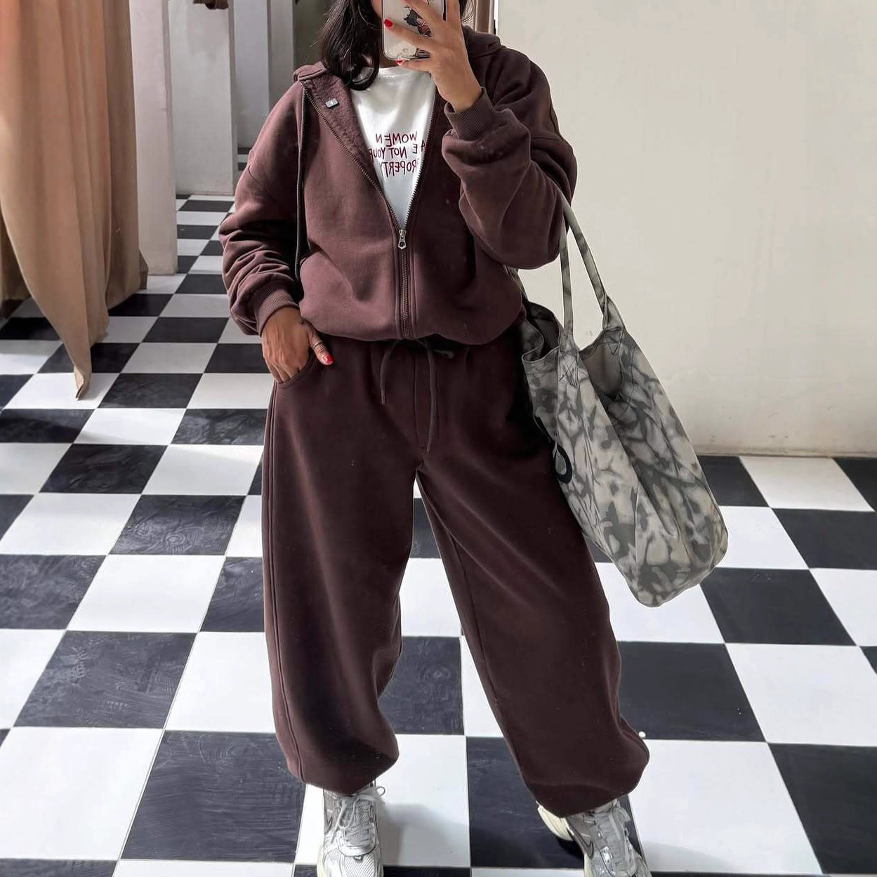 Damen Fleece-Overall mit Reißverschluss und Taschen Schwarz - Norvielle