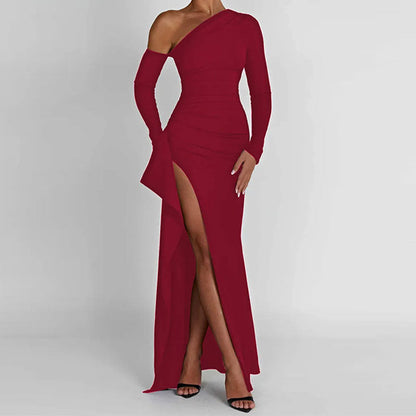 Damen Abendkleid Asymmetrisch Elegant Norvielle